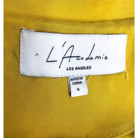 L'ACADEMIE 'Nichole' Mustard Yellow Long Sleeve Ruched Mini Dress SMALL - Picture 13 of 15